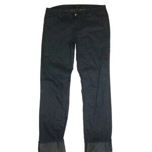New NWT Womens 4 27 32 Prana Kara Jeans Straight Dark Blue Cuff Long Stretch Org